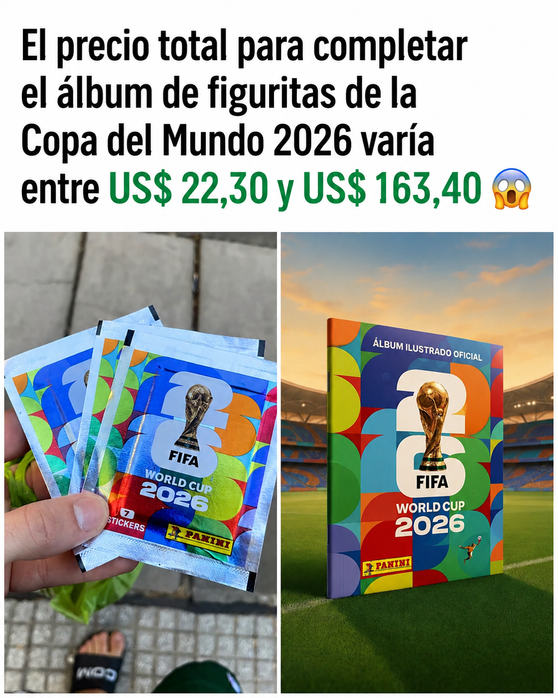 Comparación de precios: completar el álbum del Mundial puede costar entre $198,77 y $1.456,38